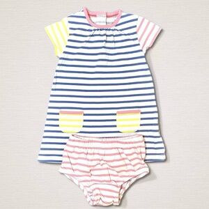 Baby Boden Striped Baby Dress and Bloomers Set, 3-6 months, EUC